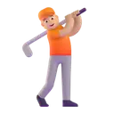 Person golfing: medium-light skin tone 3D animated emoji