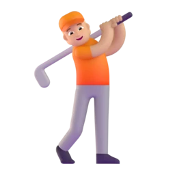 Person golfing: medium-light skin tone animated emoji