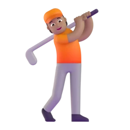 Person golfing: medium skin tone animated emoji