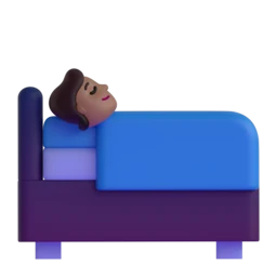 Person in bed: medium-dark skin tone animated emoji