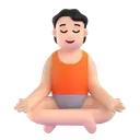 Person in lotus position: light skin tone 3D animated emoji