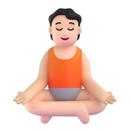 Person in lotus position: light skin tone animated emoji