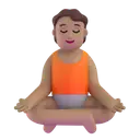 Person in lotus position: medium skin tone 3D animated emoji