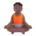 Person in lotus position: medium-dark skin tone 3D animated emoji