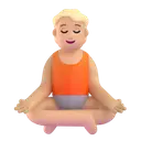 Person in lotus position: medium-light skin tone 3D animated emoji