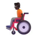 Person in manual wheelchair: dark skin tone 3D animated emoji