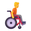 Person in manual wheelchair facing right 3D animated emoji