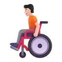 Person in manual wheelchair: light skin tone 3D animated emoji
