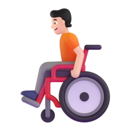 Person in manual wheelchair: light skin tone animated emoji