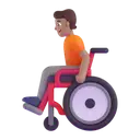 Person in manual wheelchair: medium skin tone 3D animated emoji