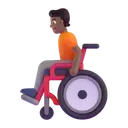 Person in manual wheelchair: medium-dark skin tone 3D animated emoji