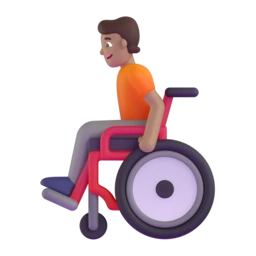 Person in manual wheelchair: medium skin tone animated emoji