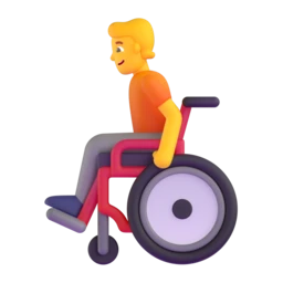 Person in manual wheelchair animated emoji