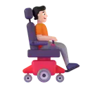 Person in motorized wheelchair facing right: light skin tone 3D animated emoji