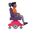Person in motorized wheelchair facing right: medium-dark skin tone 3D animated emoji