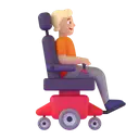 Person in motorized wheelchair facing right: medium-light skin tone 3D animated emoji