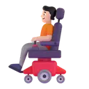 Person in motorized wheelchair: light skin tone 3D animated emoji