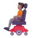 Person in motorized wheelchair: medium skin tone 3D animated emoji