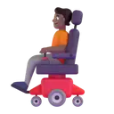 Person in motorized wheelchair: medium-dark skin tone 3D animated emoji