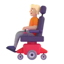 Person in motorized wheelchair: medium-light skin tone 3D animated emoji