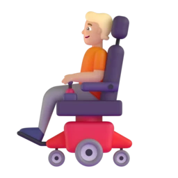 Person in motorized wheelchair: medium-light skin tone animated emoji