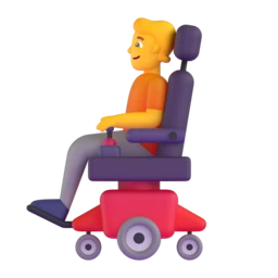 Person in motorized wheelchair animated emoji