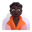 Person in steamy room: dark skin tone 3D animated emoji