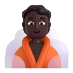Person in steamy room: dark skin tone animated emoji