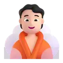 Person in steamy room: light skin tone 3D animated emoji