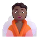 Person in steamy room: medium-dark skin tone 3D animated emoji