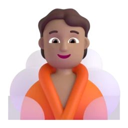 Person in steamy room: medium skin tone animated emoji