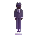 Person in suit levitating: dark skin tone 3D animated emoji