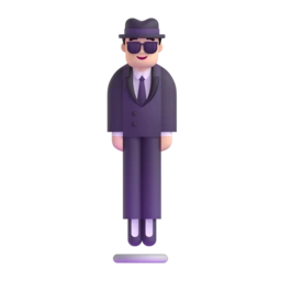 Person in suit levitating: light skin tone animated emoji