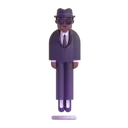 Person in suit levitating: medium-dark skin tone 3D animated emoji