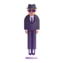 Person in suit levitating: medium-light skin tone 3D animated emoji