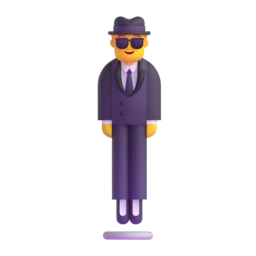 Person in suit levitating animated emoji
