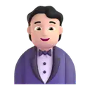 Person in tuxedo: light skin tone 3D animated emoji