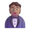 Person in tuxedo: medium skin tone 3D animated emoji