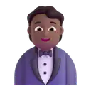 Person in tuxedo: medium-dark skin tone 3D animated emoji