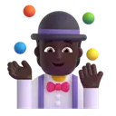 Person juggling: dark skin tone 3D animated emoji