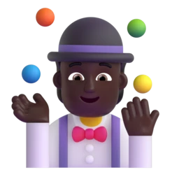 Person juggling: dark skin tone animated emoji