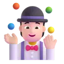 Person juggling: light skin tone 3D animated emoji