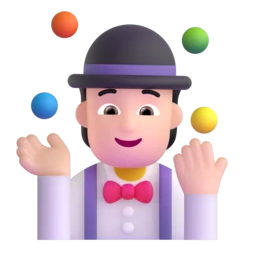 Person juggling: light skin tone animated emoji