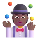 Person juggling: medium-dark skin tone 3D animated emoji