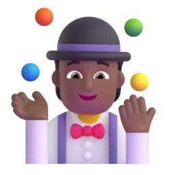 Person juggling: medium-dark skin tone animated emoji
