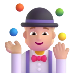 Person juggling: medium-light skin tone animated emoji