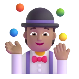 Person juggling: medium skin tone animated emoji