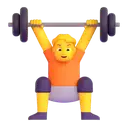 Person lifting weights 3D animated emoji