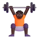 Person lifting weights: dark skin tone 3D animated emoji