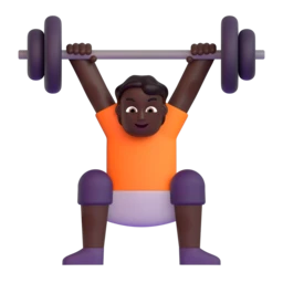Person lifting weights: dark skin tone animated emoji